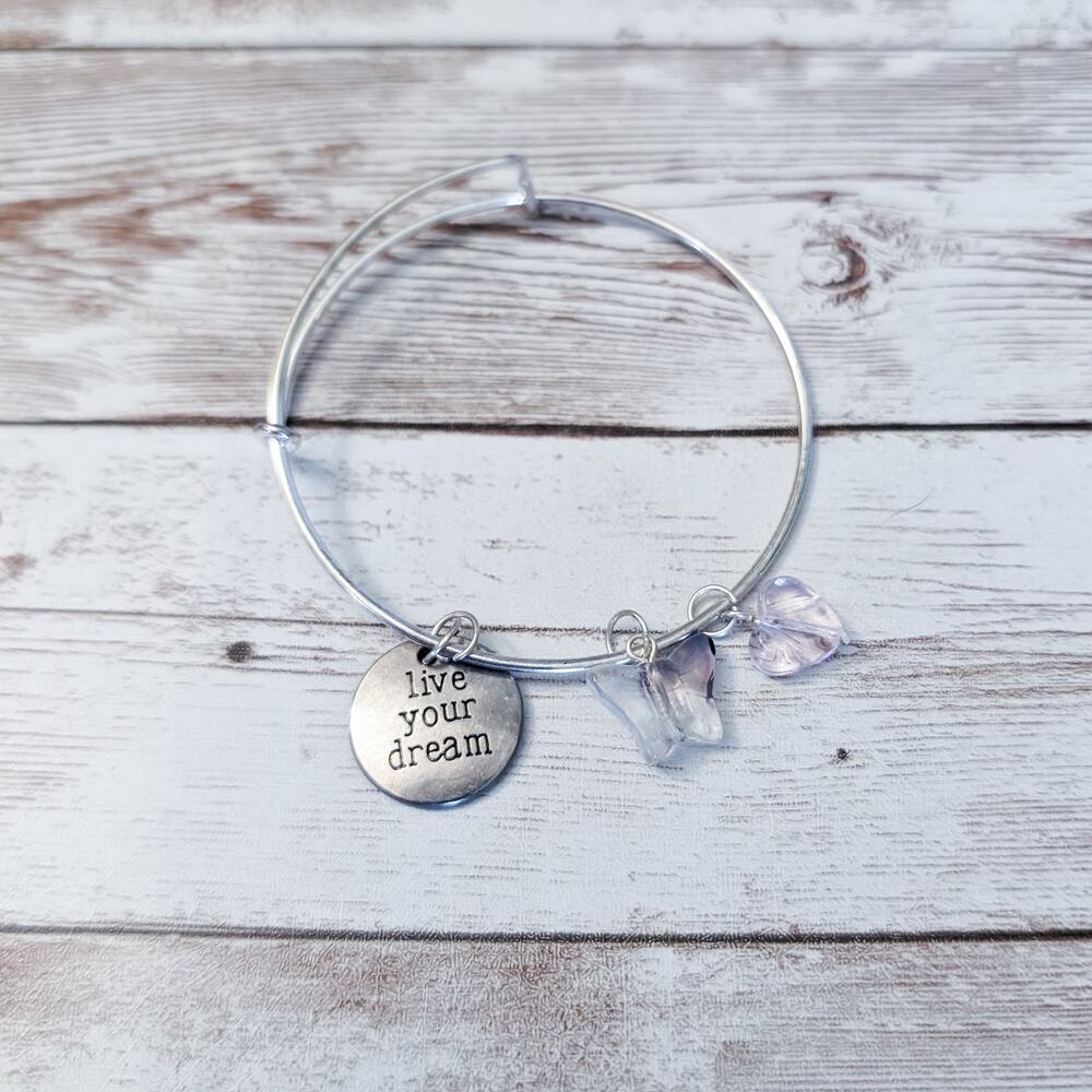 Live Your Dream Charm Bangle Bracelet